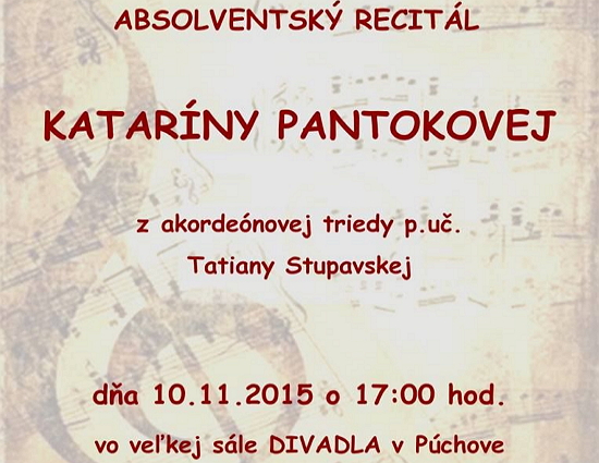 ABSOLVENTSKÝ RECITÁL KATARÍNY PANTOKOVEJ